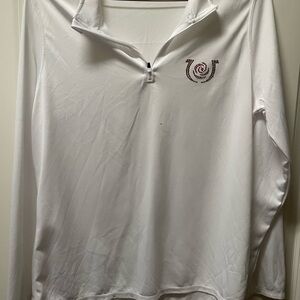 Women's White Quarter-Zip Top